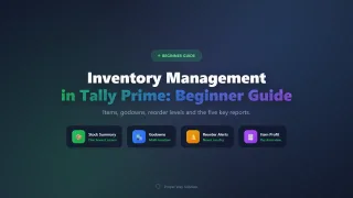 Inventory Management in Tally Prime: Complete Beginner Guide
