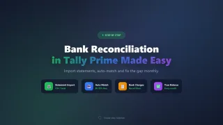 Bank Reconciliation in Tally Prime: Easy Step-by-Step